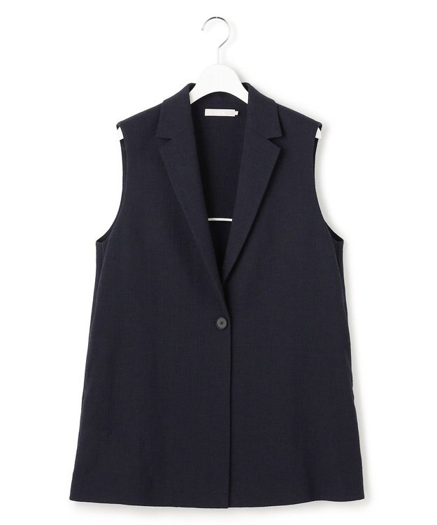 ICB L 【先行予約】 ミックスブッチャー バックスリットジレ ネイビー