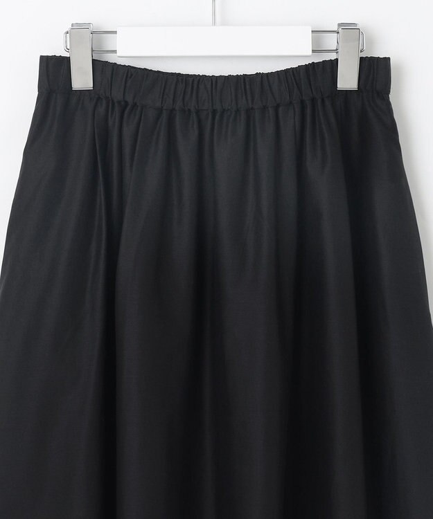 自由区 L 【カタログ掲載・接触冷感・洗える】エンブロイダリーローンティアード スカート ブラック