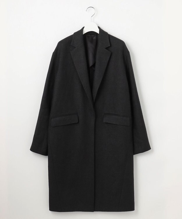 23区 【エステータ】シルクリネン チェスターコート ブラック系