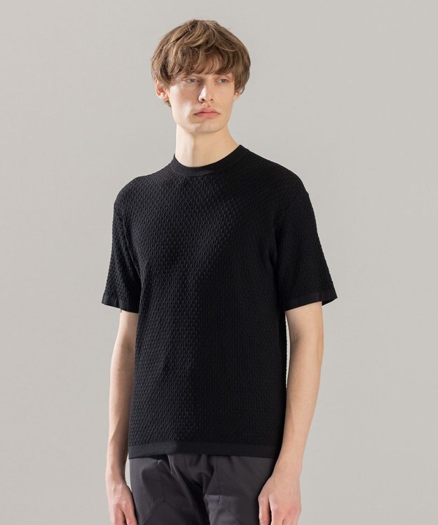 JOSEPH HOMME クールコットンリンクス ニット ブラック系