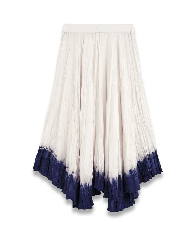 JOSEPH ニットアンドウーヴン　シルクプリーツスカート Ivory/Navy