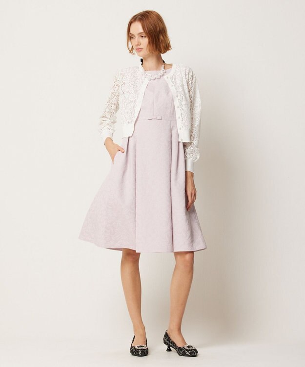 TOCCA 【WEB限定カラーあり】【消臭・洗える】RIBBON LABYRINTH JACQUARD ドレス ピンク系