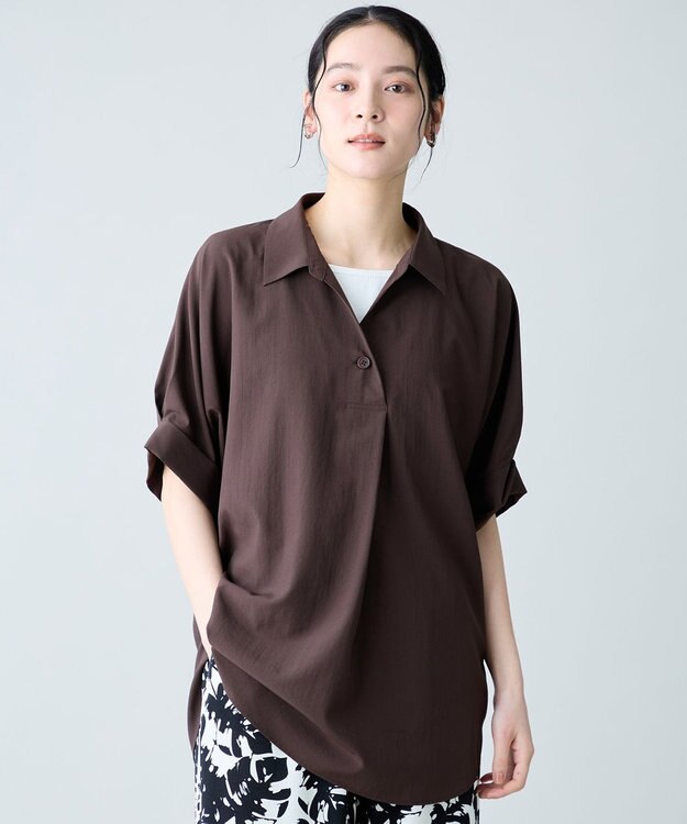 ANY 楽映えブラウス ブラウン