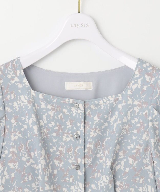 ANY SIS 【洗える】ファジープリント ワンピース ミント系