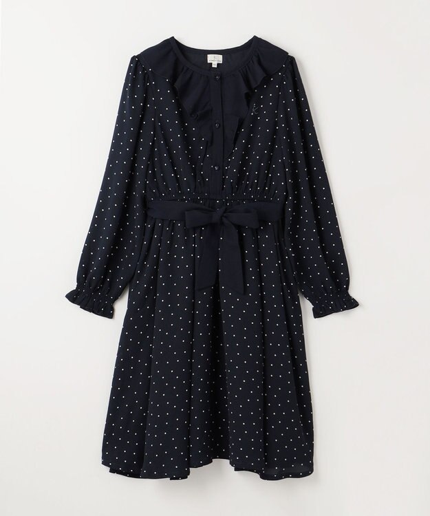 組曲 KIDS 【150-160cm】キャサリンドット ワンピース ネイビー系5