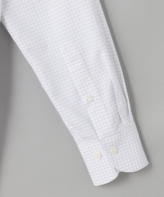 GOTAIRIKU 【形態安定】PREMIUMPLEATS_スモールワイドカラー 通年ドレスシャツ_チェック(25年春夏モデル) ライトグレーチェック