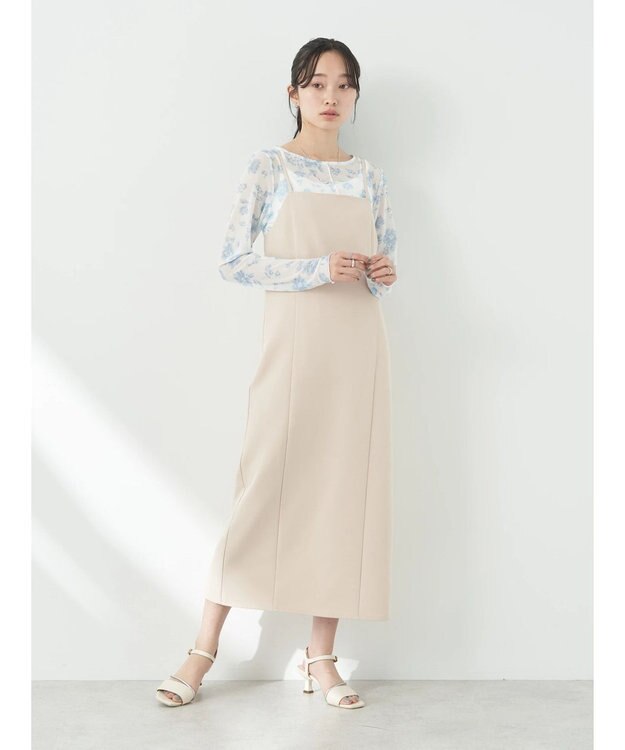 earth music&ecology バックスリットＩラインキャミワンピース Light Beige