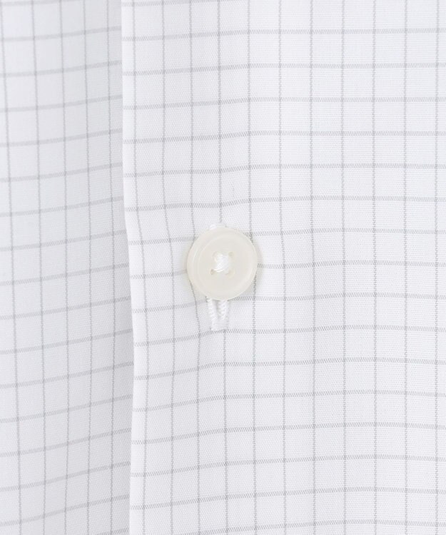 GOTAIRIKU 【形態安定】PREMIUMPLEATS_スモールワイドカラー 通年ドレスシャツ_チェック(25年春夏モデル) ライトグレーチェック