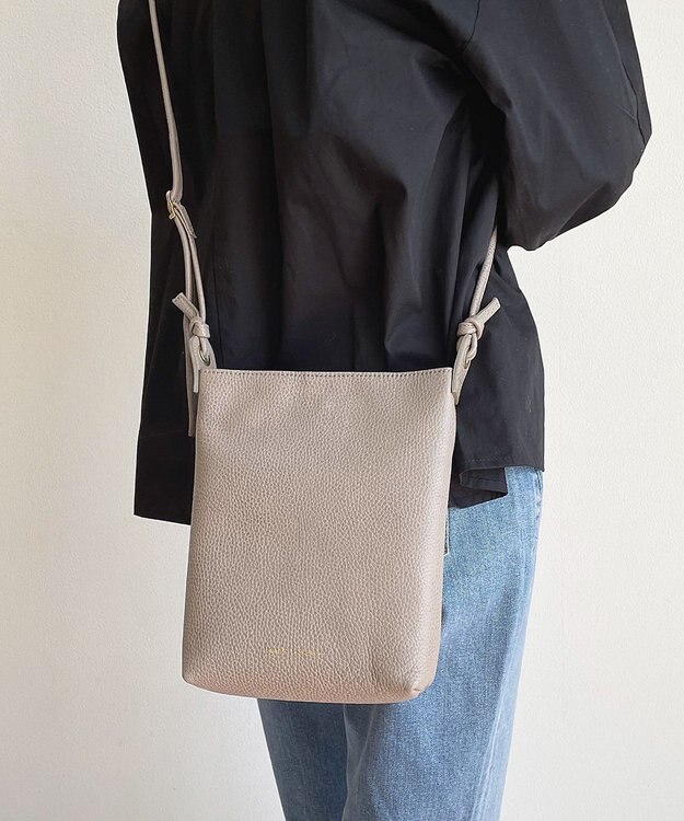 Hekhèr Le Style de Vie 新色追加【日本製】シュリンクレザー ショルダーバッグ グレージュ