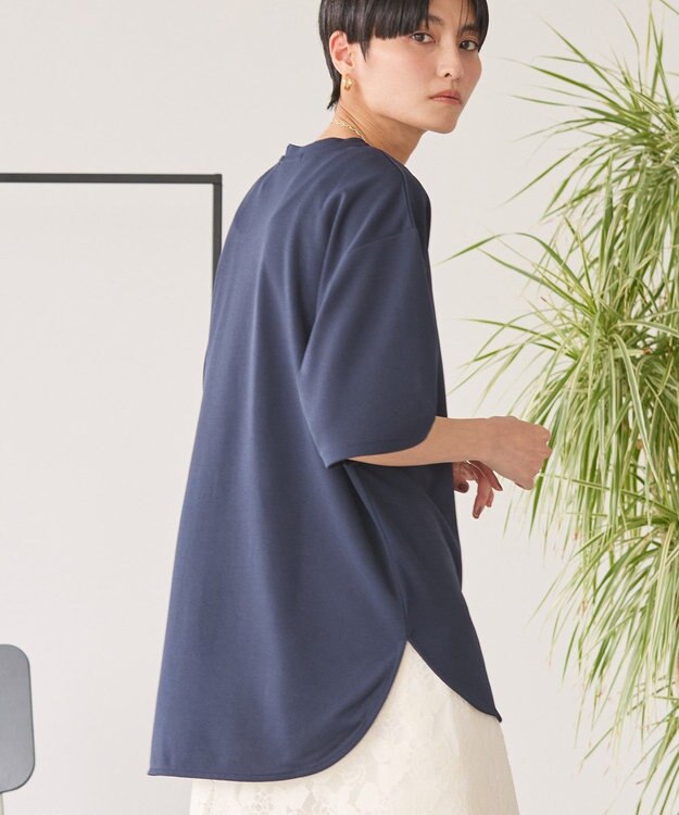 AMERICAN HOLIC ジョーゼットラウンドヘムトップス Navy