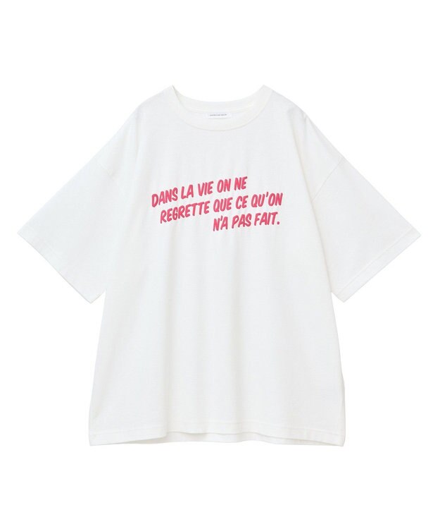 AMERICAN HOLIC 発泡プリントTシャツ Off White