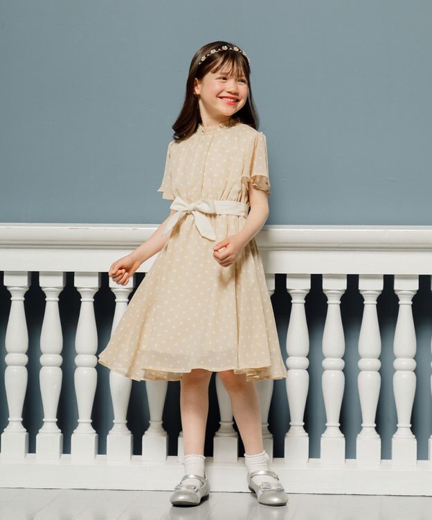 組曲 KIDS 【110-140㎝】アメリドット ワンピース ベージュ