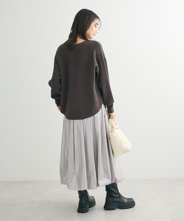 Green Parks もちやわロゴニットプルオーバー Charcoal Gray