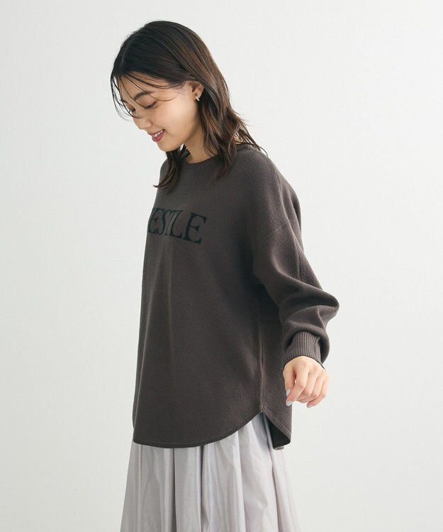 Green Parks もちやわロゴニットプルオーバー Charcoal Gray
