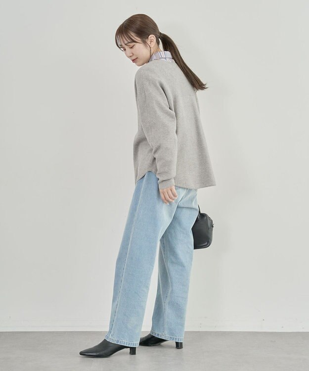 Green Parks もちやわロゴニットプルオーバー Gray Mixture