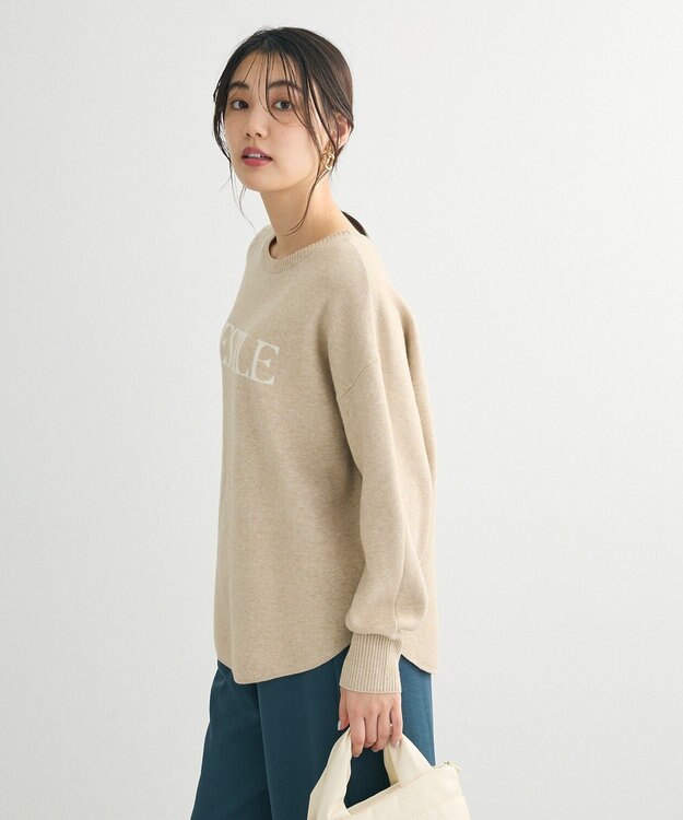 Green Parks もちやわロゴニットプルオーバー Beige