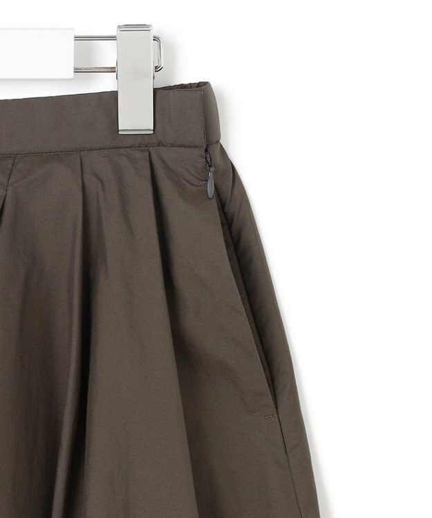23区 L 【洗える】ナイロンコットンポプリン タック スカート ブラウン系