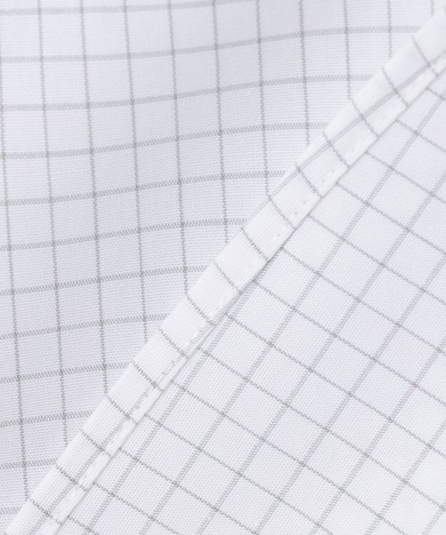 GOTAIRIKU 【形態安定】PREMIUMPLEATS_スモールワイドカラー 通年ドレスシャツ_チェック(25年春夏モデル) ライトグレーチェック