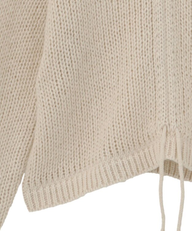 earth music&ecology フロントシャーリングニットプルオーバー アイボリー