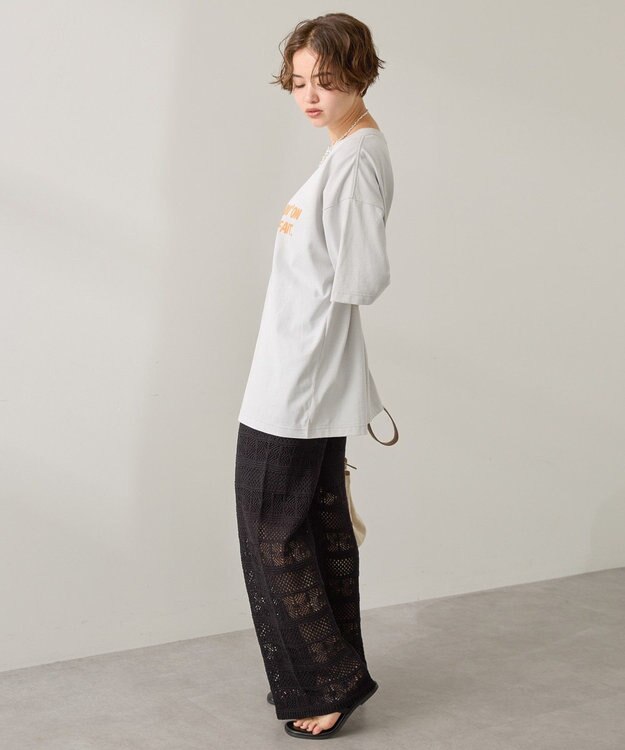 AMERICAN HOLIC 発泡プリントTシャツ Light Gray