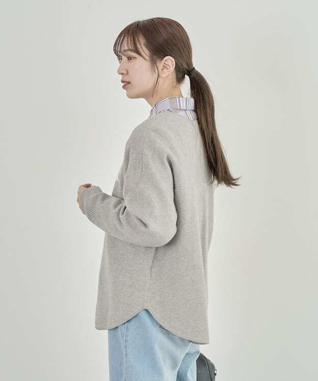 Green Parks もちやわロゴニットプルオーバー Gray Mixture