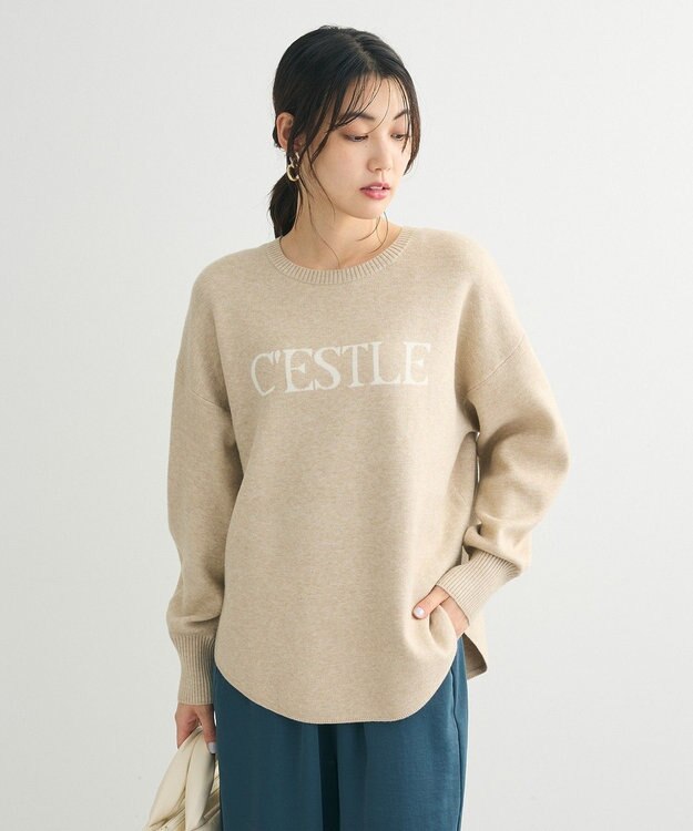 Green Parks もちやわロゴニットプルオーバー Beige