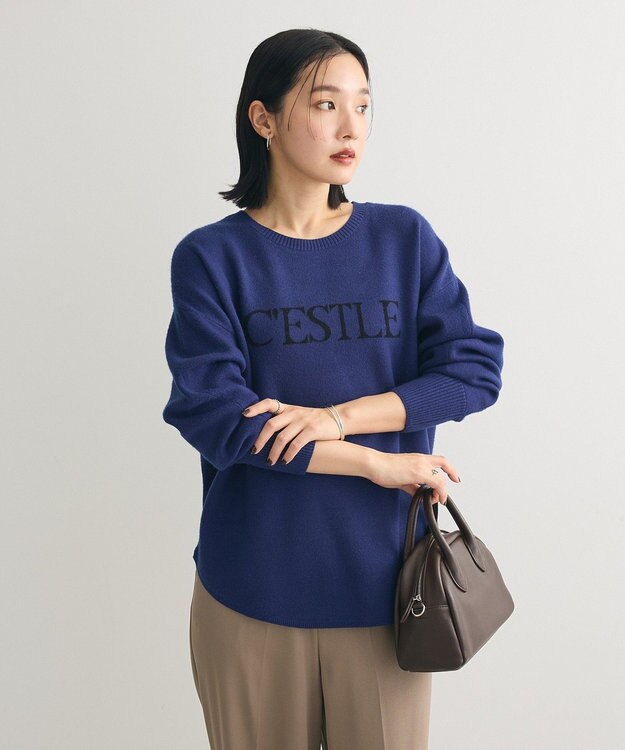 Green Parks もちやわロゴニットプルオーバー Blue