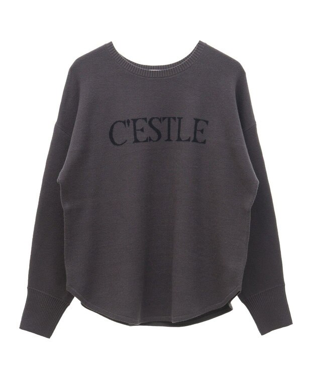 Green Parks もちやわロゴニットプルオーバー Charcoal Gray