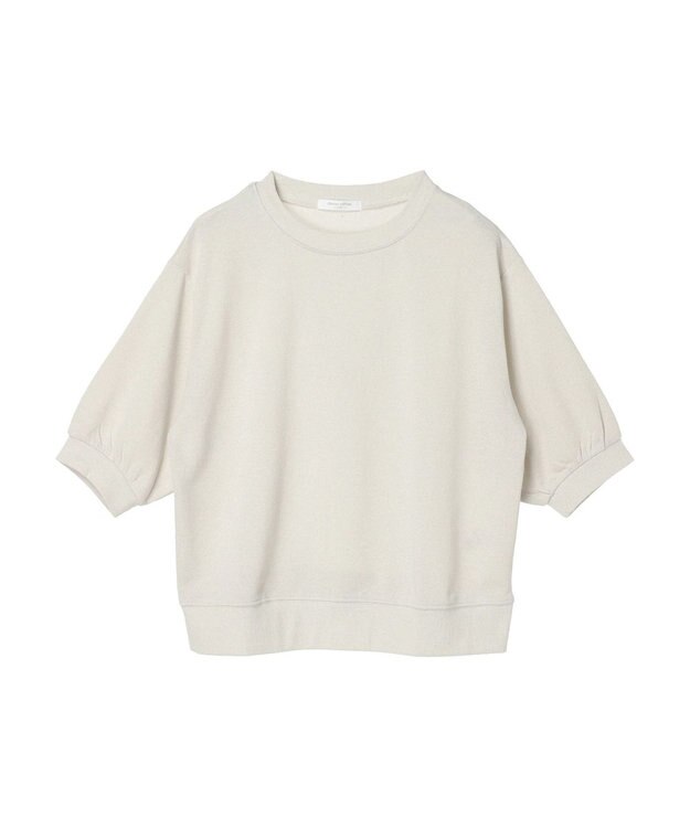 Green Parks ７分袖ラメ裏毛パフプルオーバー Ivory