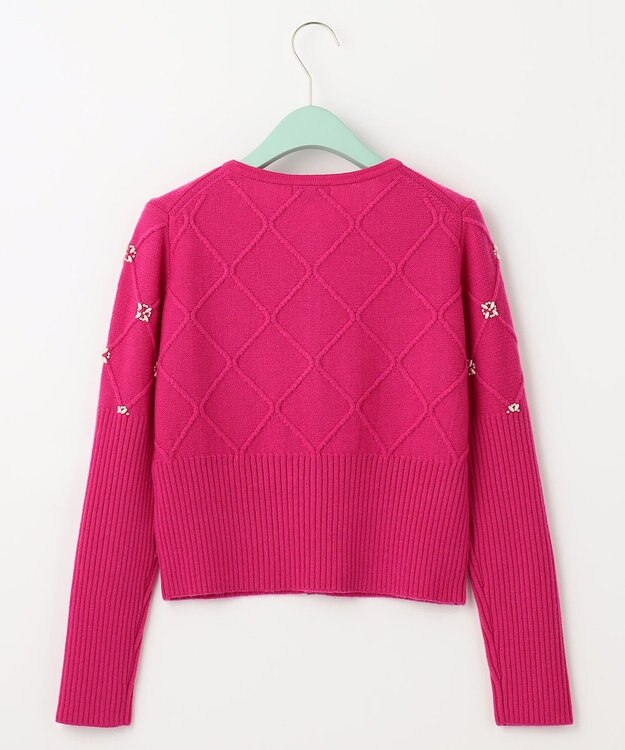 TOCCA 【洗える】PEARL BOUQUET KNIT カーディガン フランボワーズ系