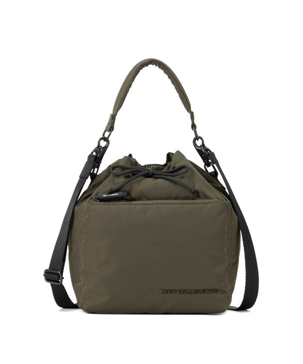 ZERO HALLIBURTON 【雑誌掲載】 DICROS SOLOシリーズ 巾着ショルダーバッグ ZHG-B DS 85006 カーキ