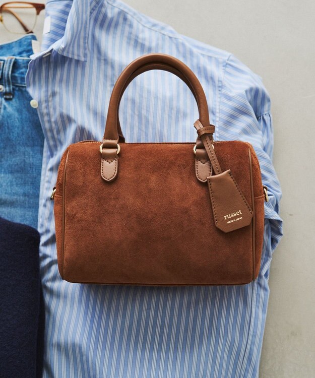 russet  スエード2WAYミニボストンバッグ(CE-1570-WEB) Brown