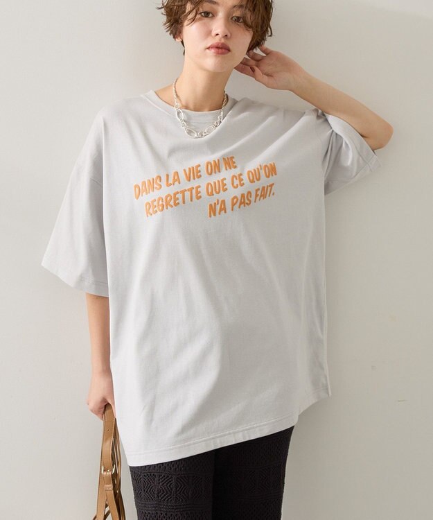 AMERICAN HOLIC 発泡プリントTシャツ Light Gray