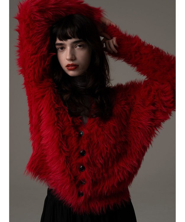 Te chichi 【R by Te chichi】シャギーカーディガン《2025winter catalog item》 レッド
