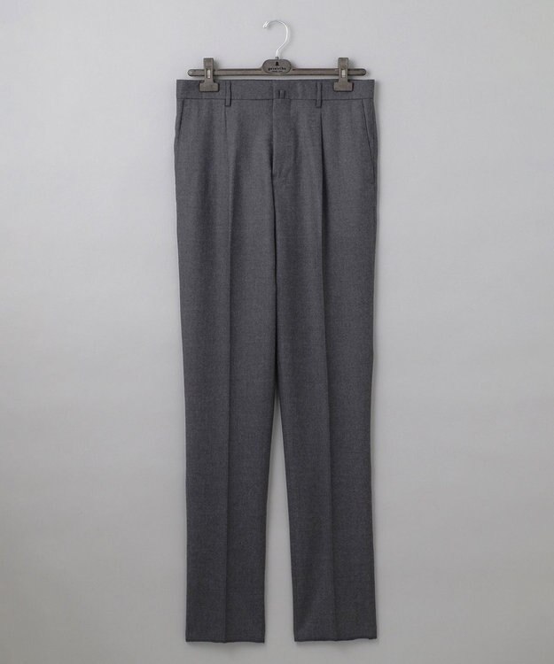 GOTAIRIKU 【保温性/ストレッチ/シワになりにくい】サキソニーストレッチパンツ（１タック） ライトグレー系