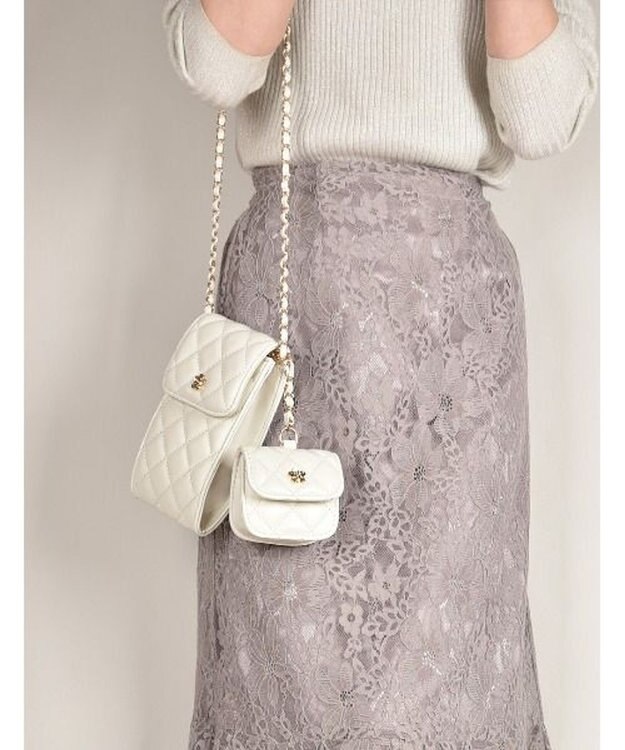 LA BAGAGERIE 【MONICA】キルティングマルチミニショルダー ホワイト