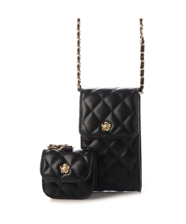 LA BAGAGERIE 【MONICA】キルティングマルチミニショルダー ブラック