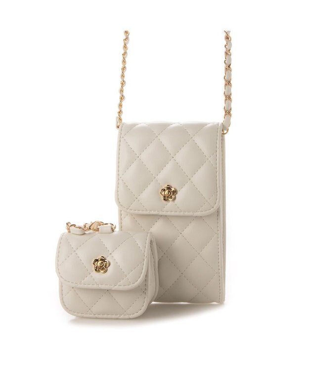 LA BAGAGERIE 【MONICA】キルティングマルチミニショルダー ホワイト