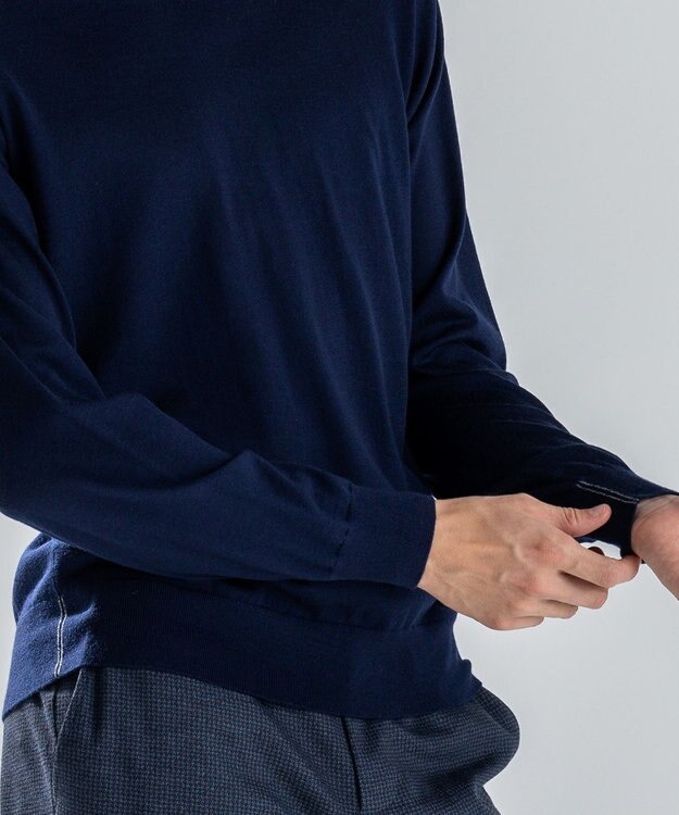 JOSEPH HOMME ウォッシャブルメリノ　クルーネックニット ネイビー系