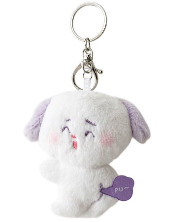 WEGO PU～あにまるぬいぐるみキーホルダー ホワイト