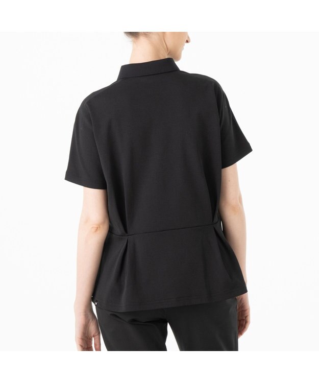 ZERO HALLIBURTON ペプラム風切替ポロシャツ ZHG-W4A 3 82874 ゴルフウェア ブラック