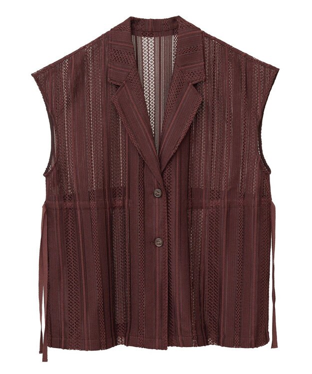 AMERICAN HOLIC 幾何学レースウエストドロストジャケット Chocolat