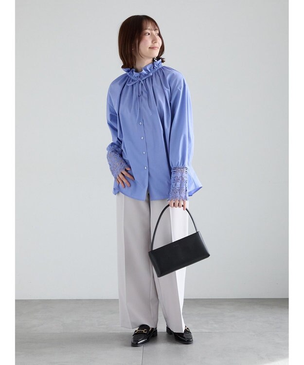 Te chichi レースカフスブラウス ブルー