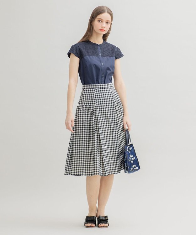 TOCCA 【洗える！】GLASS ブラウス ネイビー系