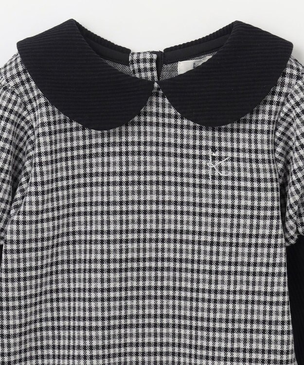 組曲 KIDS 【110-140㎝】チェックジャガード トレーナー ブラック系3