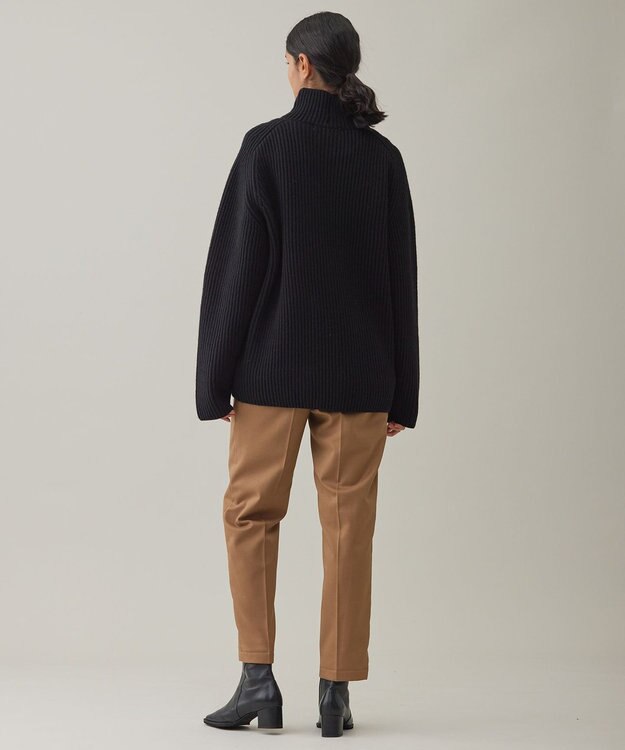 UNFILO MENS バルキー タートルネック ニット ブラック