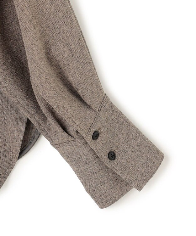 uncrave ウォッシャブルウールライクツイル ドルマンシャツ シャンブレーチャコール