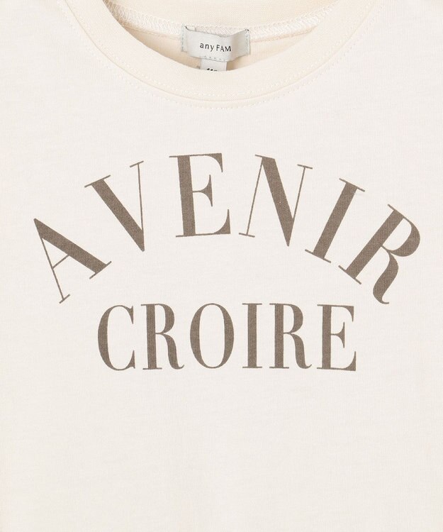 ANY KIDS 花柄ドッキング ワンピース オフホワイト×グリーン