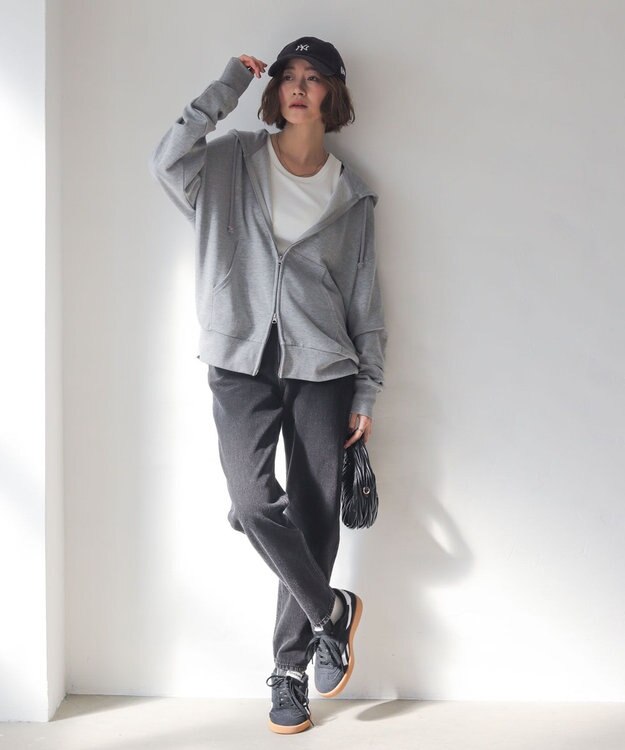 WEGO 【ユニセックス着用ITEM/MLサイズ展開】コンパクトフィットダブルZIPパーカー 杢グレー