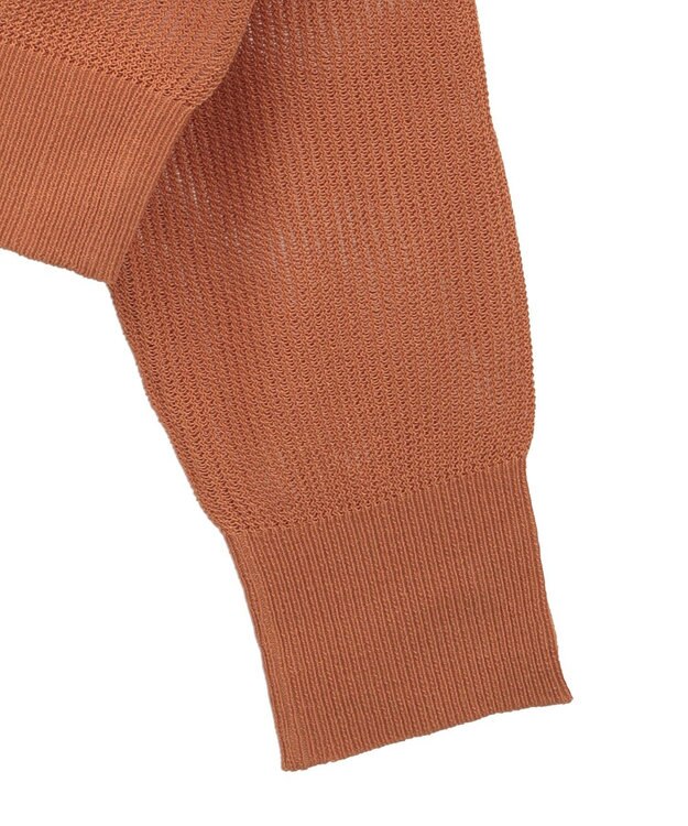 Green Parks 衿つきメッシュニットプルオーバー Orange